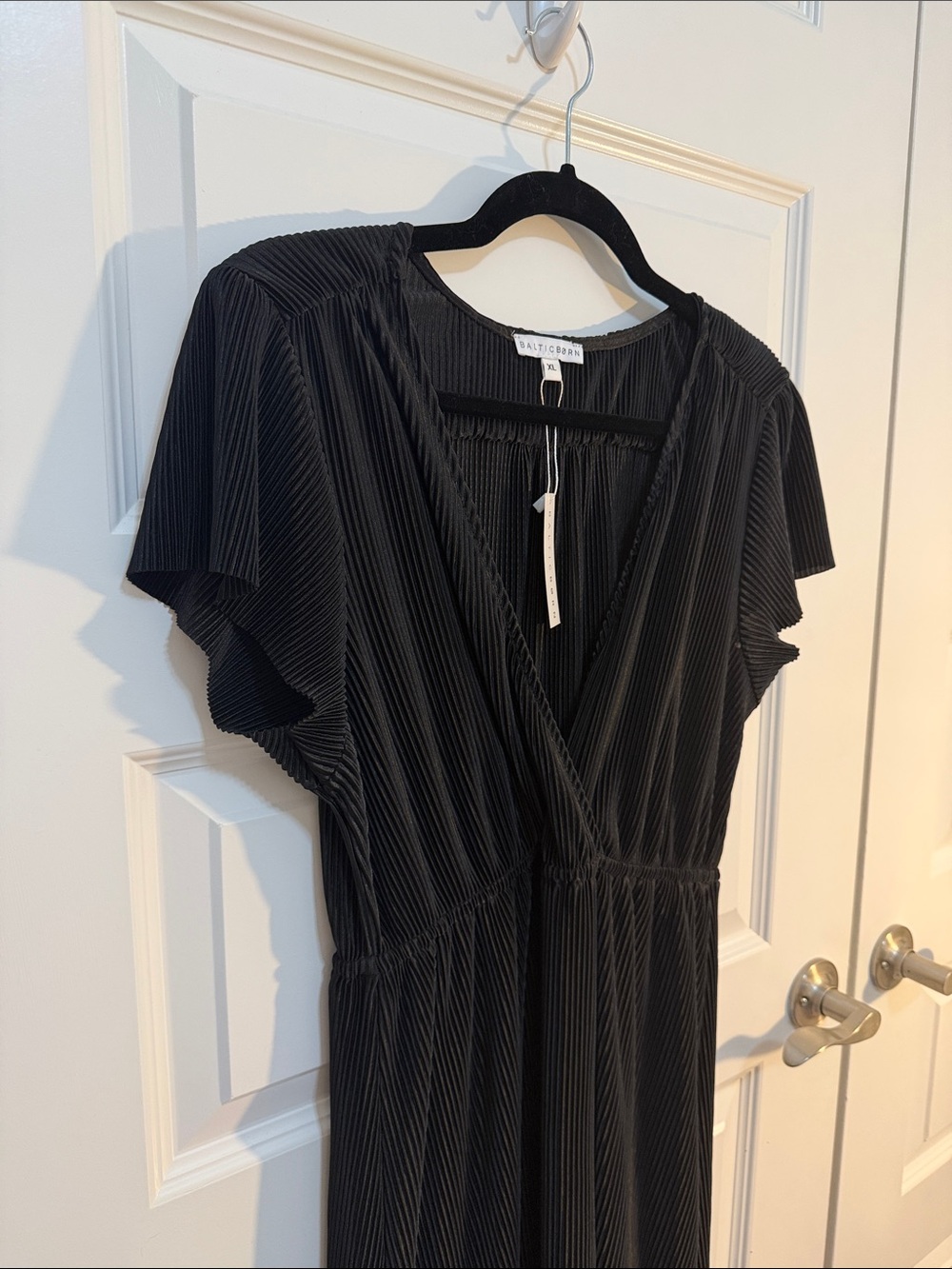 NWT Baltic Born Athena Black Pleated Maxi Dress with Gathered Waist Womens XL - Picture 4 of 5